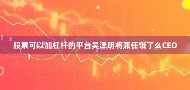 股票可以加杠杆的平台吴泽明将兼任饿了么CEO